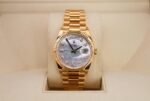 Rolex Yellow Gold Day-Date 36 Watch - Fluted Bezel - Mother-of-Pearl Diamond Dial - President Bracelet - 128238 mdp - 图片 2