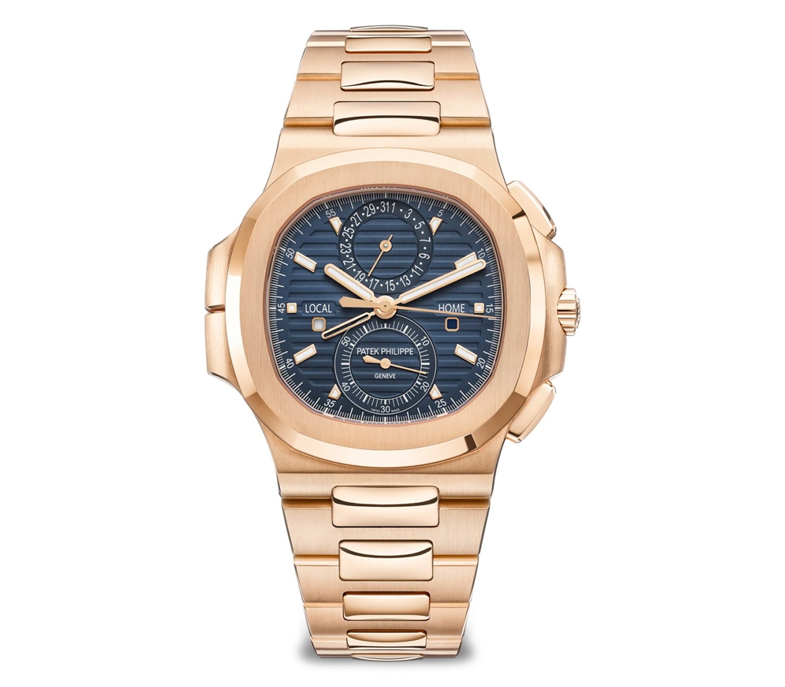 14875.jpg 41mm Travel Time Chrono 18k Rose Gold Blue Dial - 图片 1