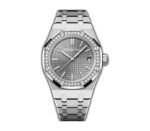 37mm Stainless Steel Diamond Bezel Grey Dial Automatic