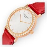Patek Philippe Calatrava 5006 Rose Gold Silver Dial Diamond Mens Watch - 图片 3