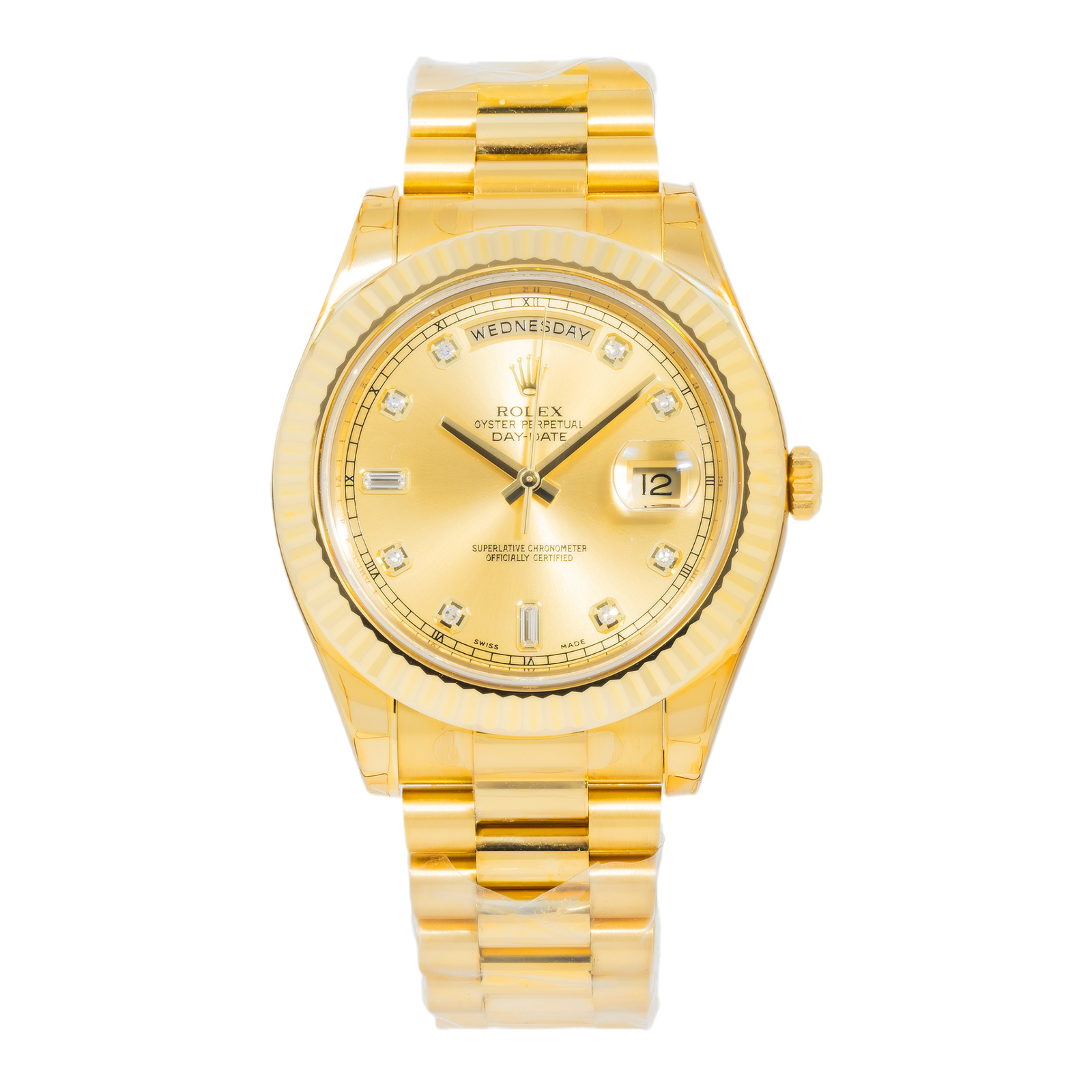 Pre-Owned-Rolex-18K-Yellow-Gold-Day-Date-II-with-Champagne-Baguette-and-Diamond-JD-Watches-NY.png Rolex 18K Yellow Gold Day Date II with Champagne Baguette and Diamond - 图片 1