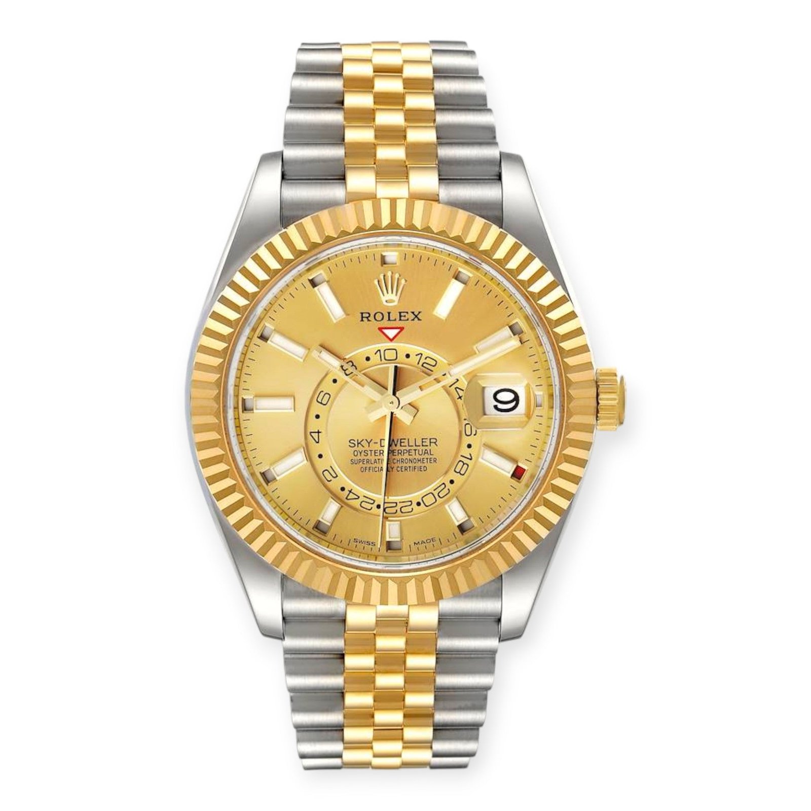 Pre-Owned-Rolex-Sky-Dweller-326933-Yellow-Gold-Steel-Champagne-Dial-Mens-Watch-JD-Watches-NY.jpg Rolex Sky Dweller 326933 Yellow Gold Steel Champagne Dial Mens Watch - 图片 1