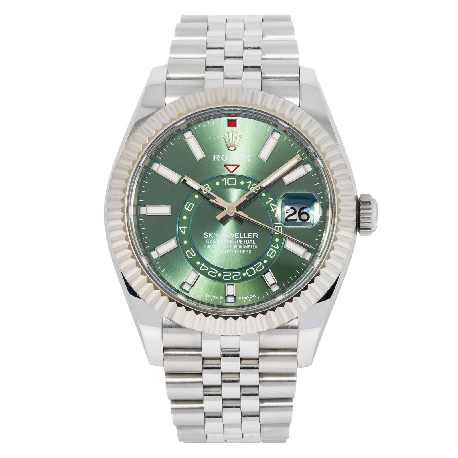 Pre-Owned-Rolex-Sky-Dweller-Stainless-Steel-with-Green-Dial-and-Fluted-Bezel-on-Jubilee-Bracelet-Ref_-336934-JD-Watches-NY.png Rolex Sky-Dweller – Stainless Steel with Green Dial and Fluted Bezel on Jubilee Bracelet Ref. 336934 - 图片 1