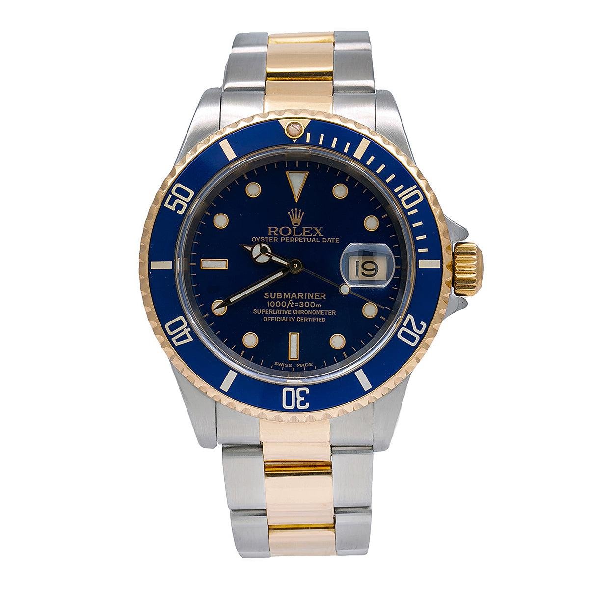 Pre-Owned-Rolex-Submariner-40MM-Two-Tone-Watch-Blue-Insert-Bezel-Blue-Dial-16613-JD-Watches-NY.jpg Rolex Submariner 40MM Two Tone Watch Blue Insert Bezel Blue Dial 16613 - 图片 1